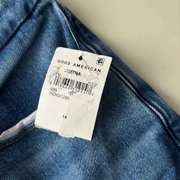 Good American Women’s Straight High Rise Cropped Jean Size 14/32 New - Picture 6 of 11